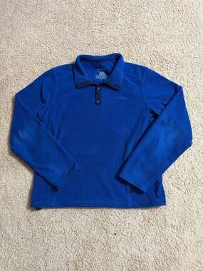 L.L. Bean Men's T-Snap Fleece Pullover Royal Blue